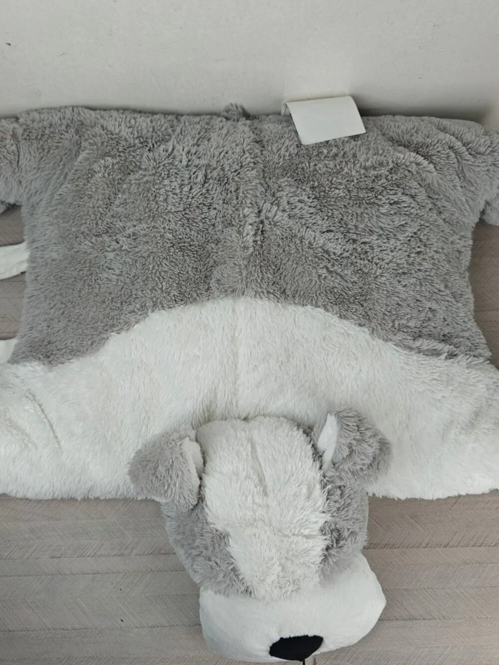 Kellytoy Pillow Chums Large Bulldog Plush Toy Pillow Combo Gray/White 32